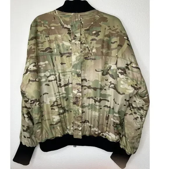 Daniel Patrick Olive Camo Front Split Zip Satin Long Sleeve Bomber Jacket M - Picture 5 of 13
